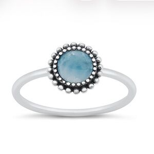 Sterling Silver Bali-Style Larimar Ring